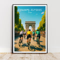 Affiche sport - Cyclisme, Vélo, Champs-Elysées, France - art moderne, impression, poster