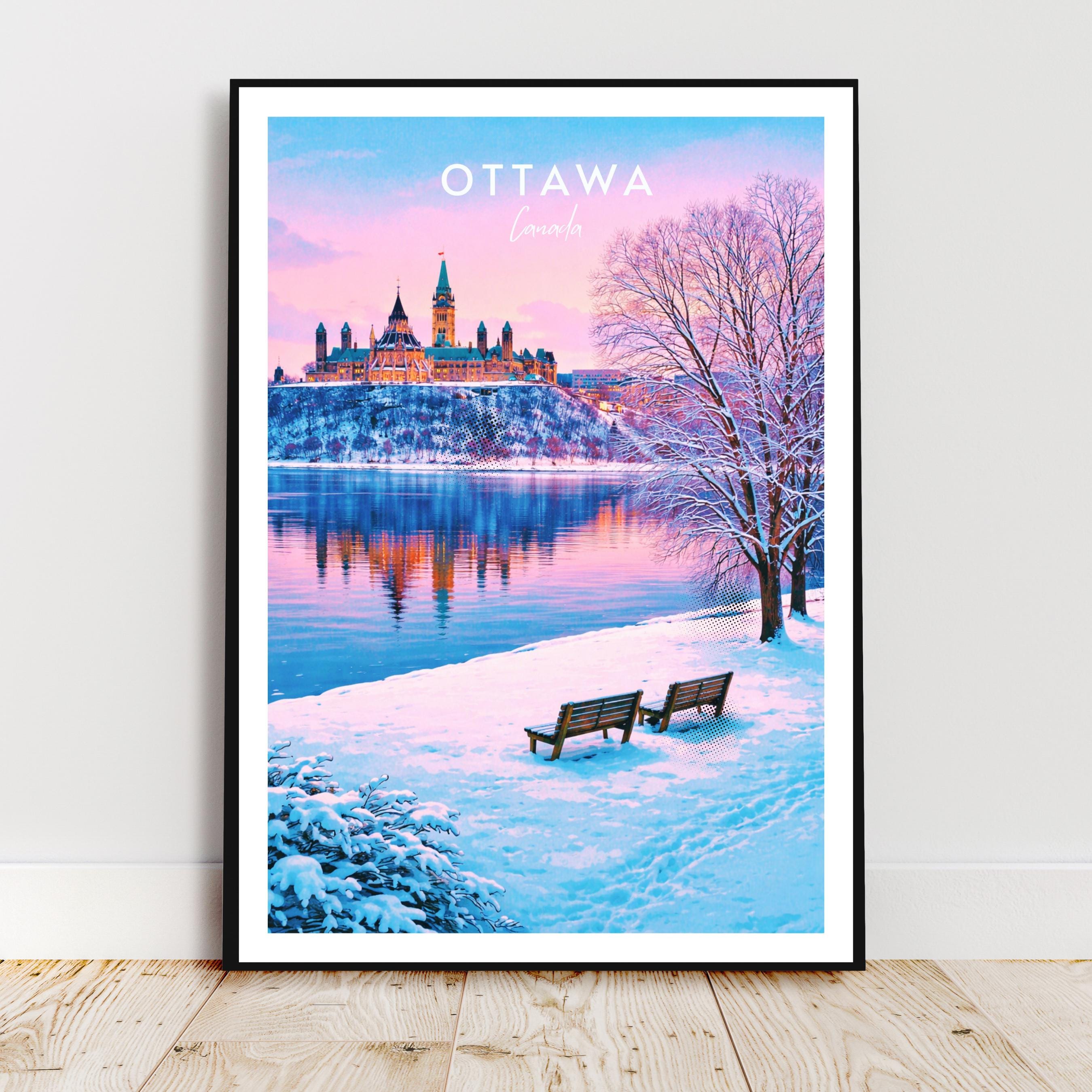 Affiche voyage - Ottawa, Ontario, Canada, Amerique - art moderne, impression, poster