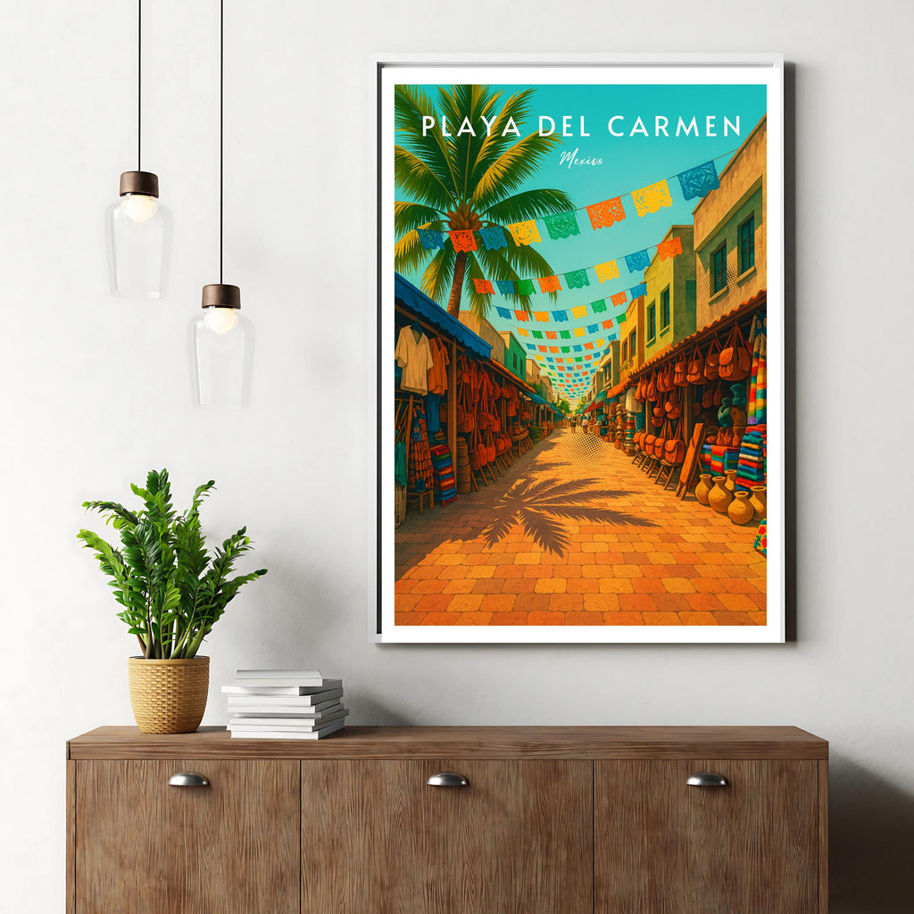 Affiche voyage - Playa del Carmen, Yucatan, Mexique, Amerique - art moderne, impression, poster
