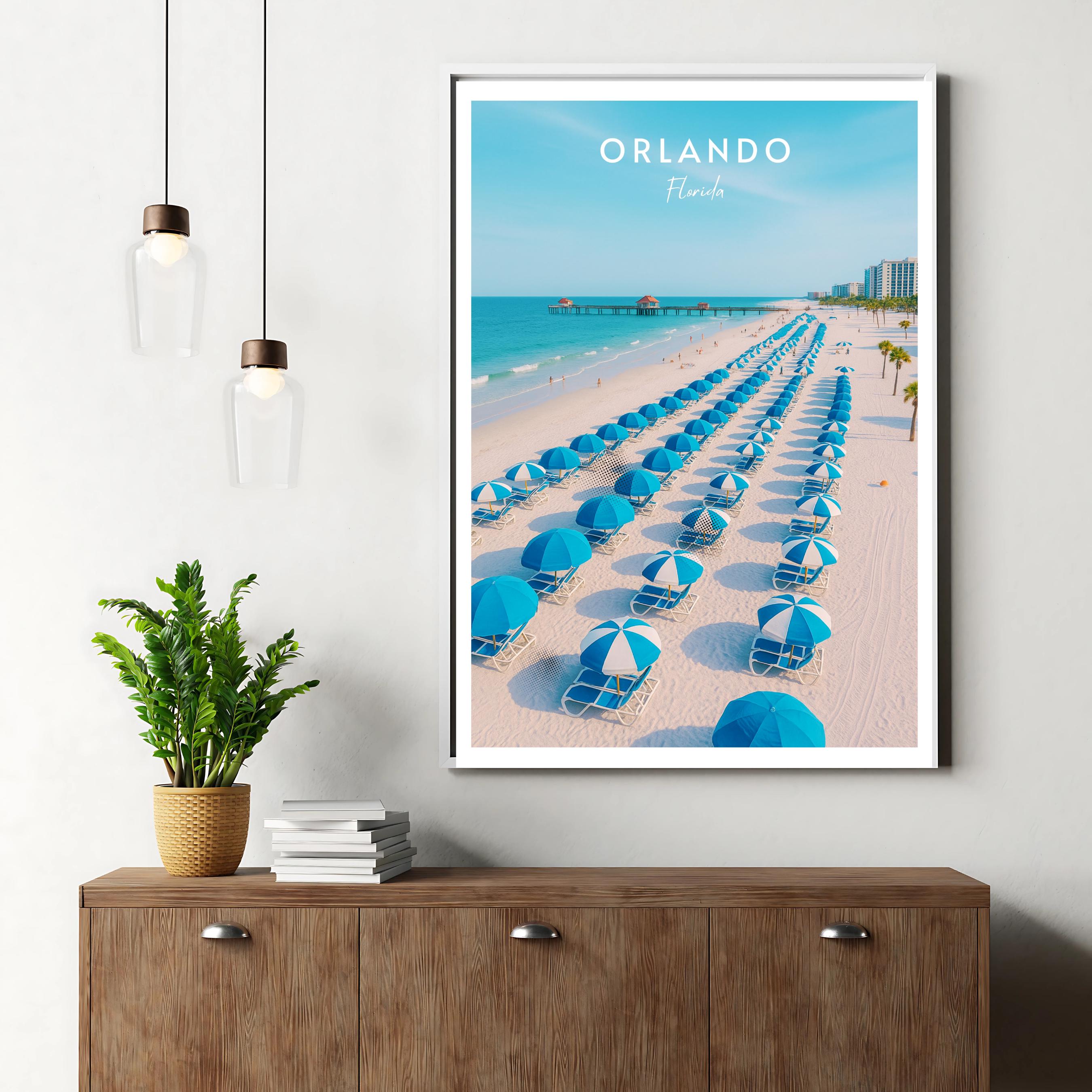 Affiche voyage - Orlando, Floride, USA, Amerique - art moderne, impression, poster