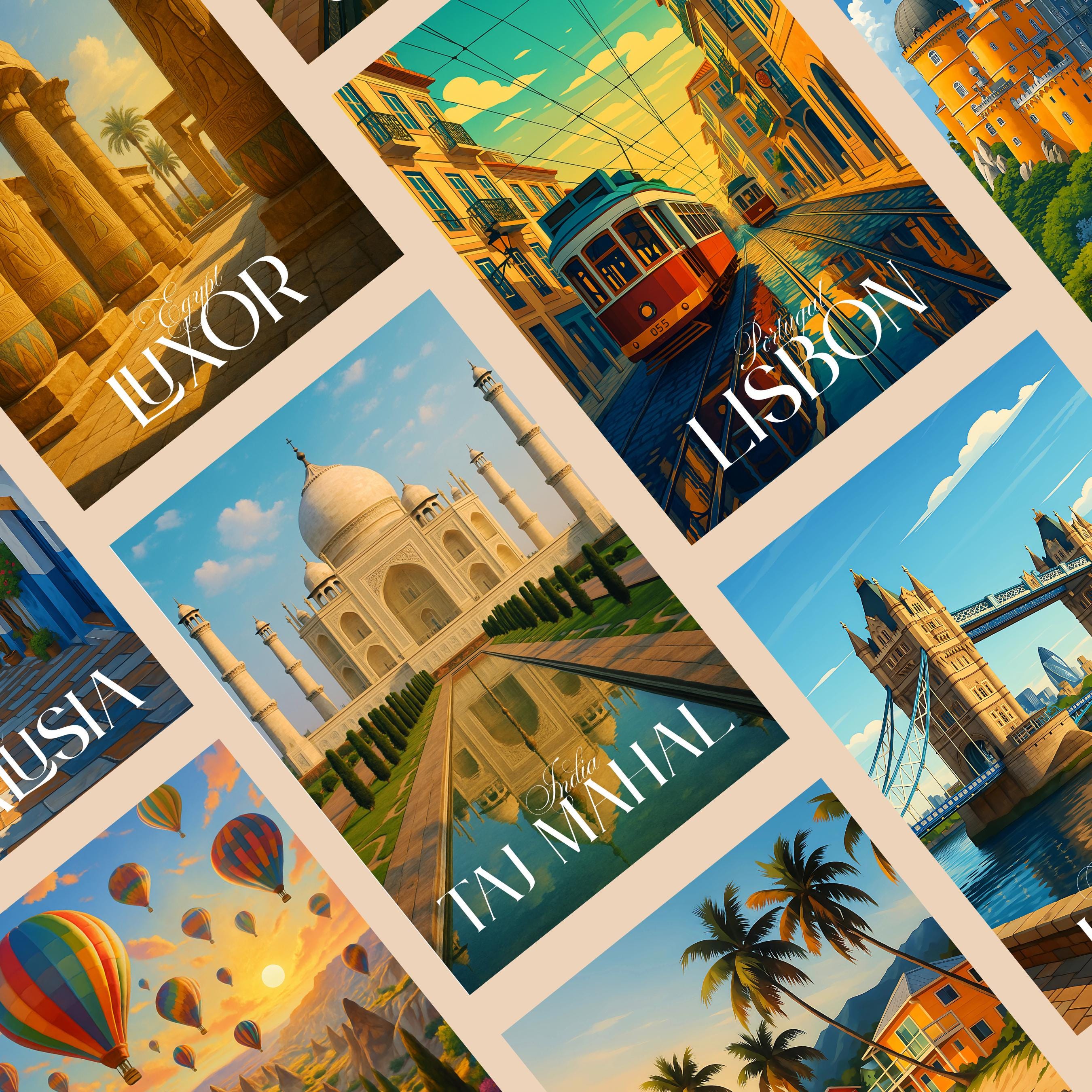 Affiche voyage -  Taj Mahal, Inde, Asie, Unesco - art moderne, impression, poster