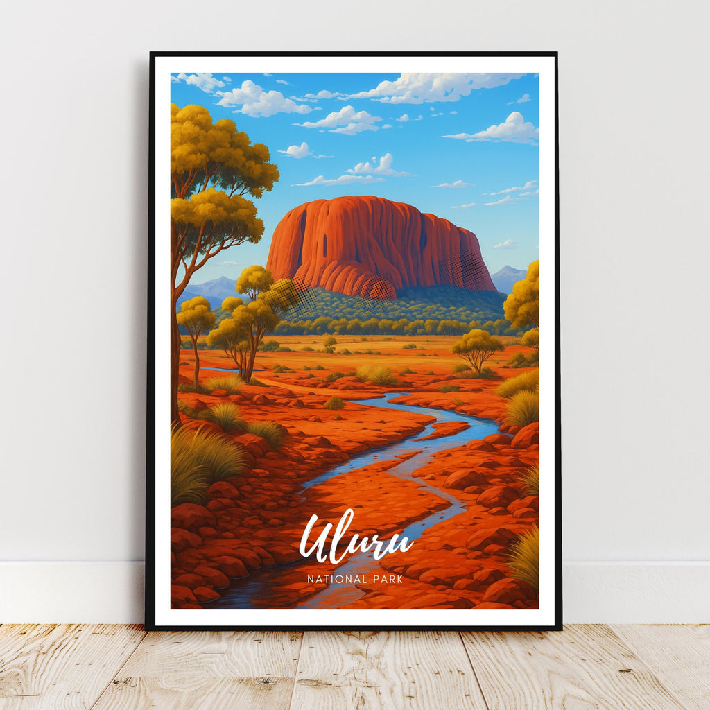 Affiche voyage - Uluru, Parc National, Australie, Océanie - art moderne, impression, poster