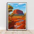 Affiche voyage - Uluru, Parc National, Australie, Océanie - art moderne, impression, poster