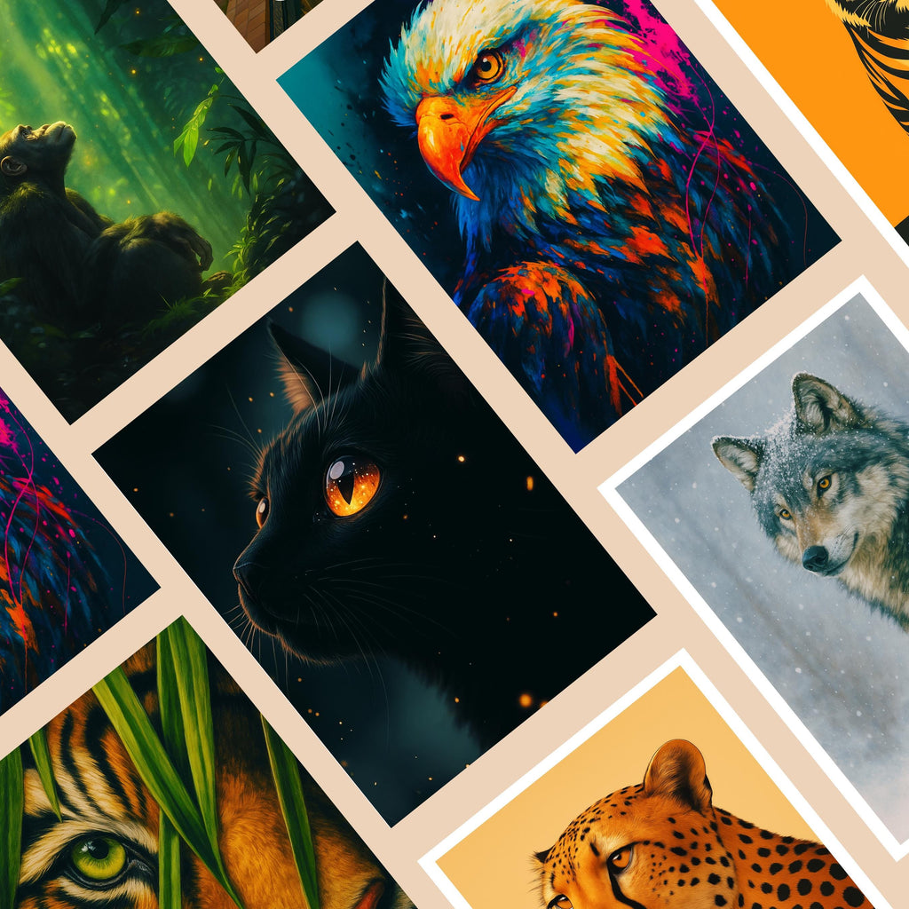 Affiche animaux - Chat, Félin, Animal, Mystère - art moderne, impression, poster