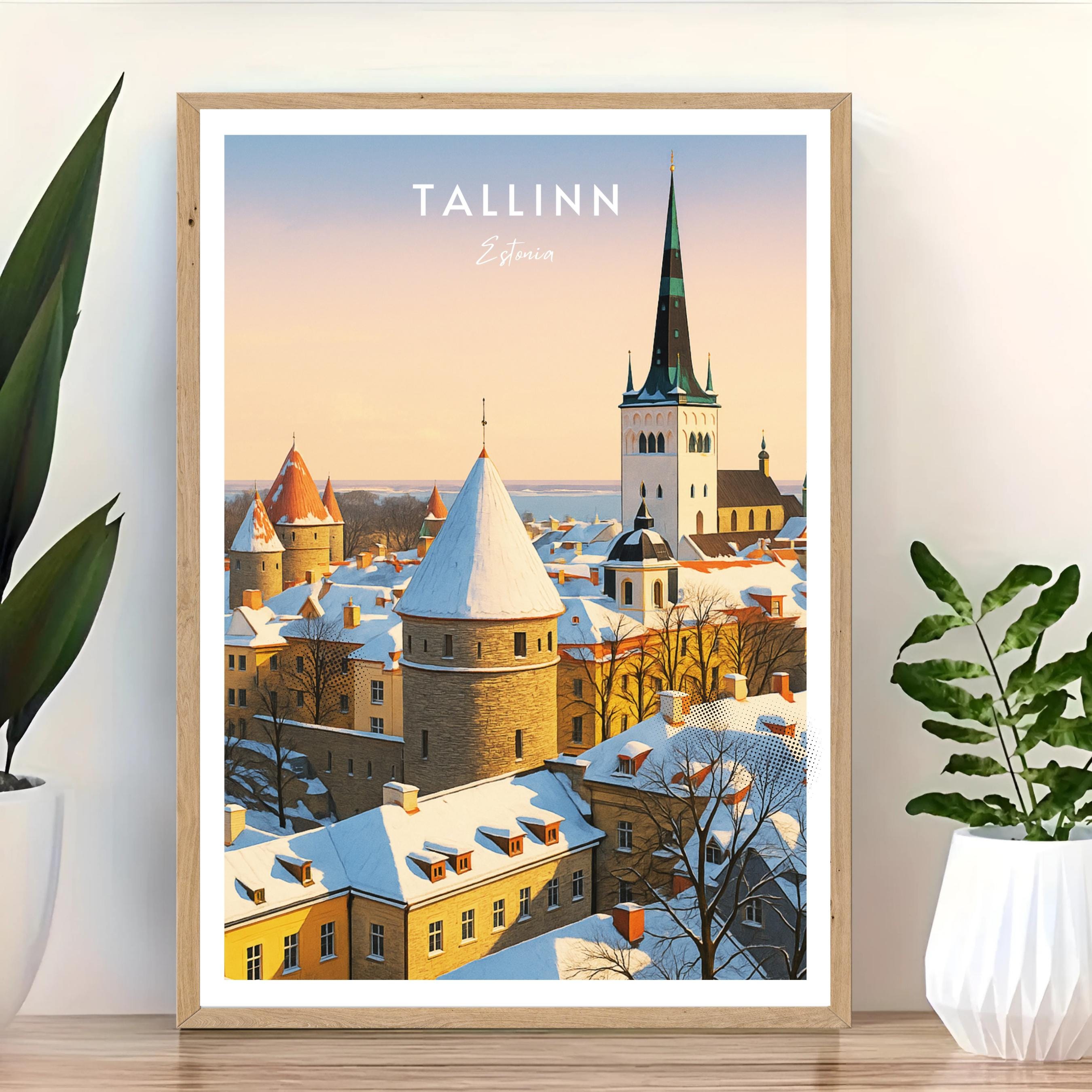 Affiche voyage - Tallinn, Estonie, Europe, Pays Baltes - art moderne, impression, poster