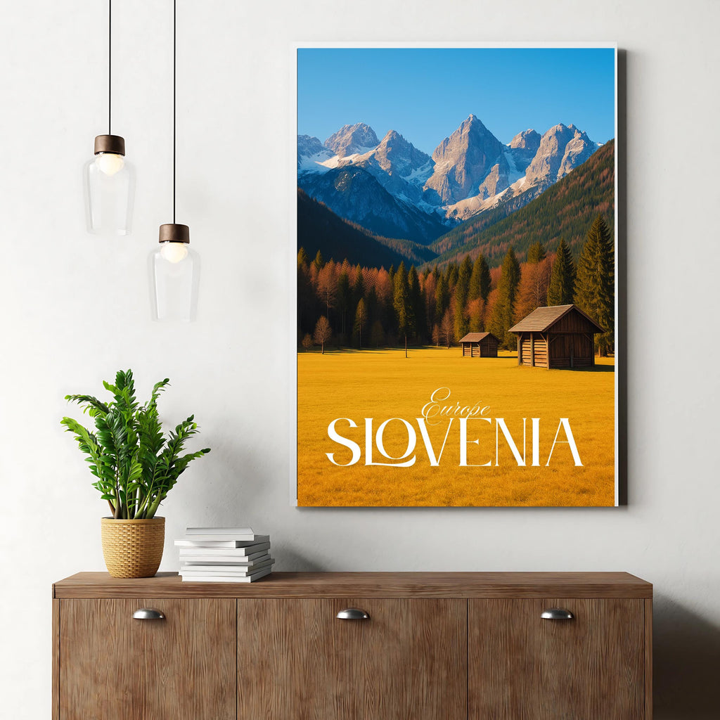 Affiche voyage - Slovénie, Europe, Triglav, Alpes Juliennes - art moderne, impression, poster