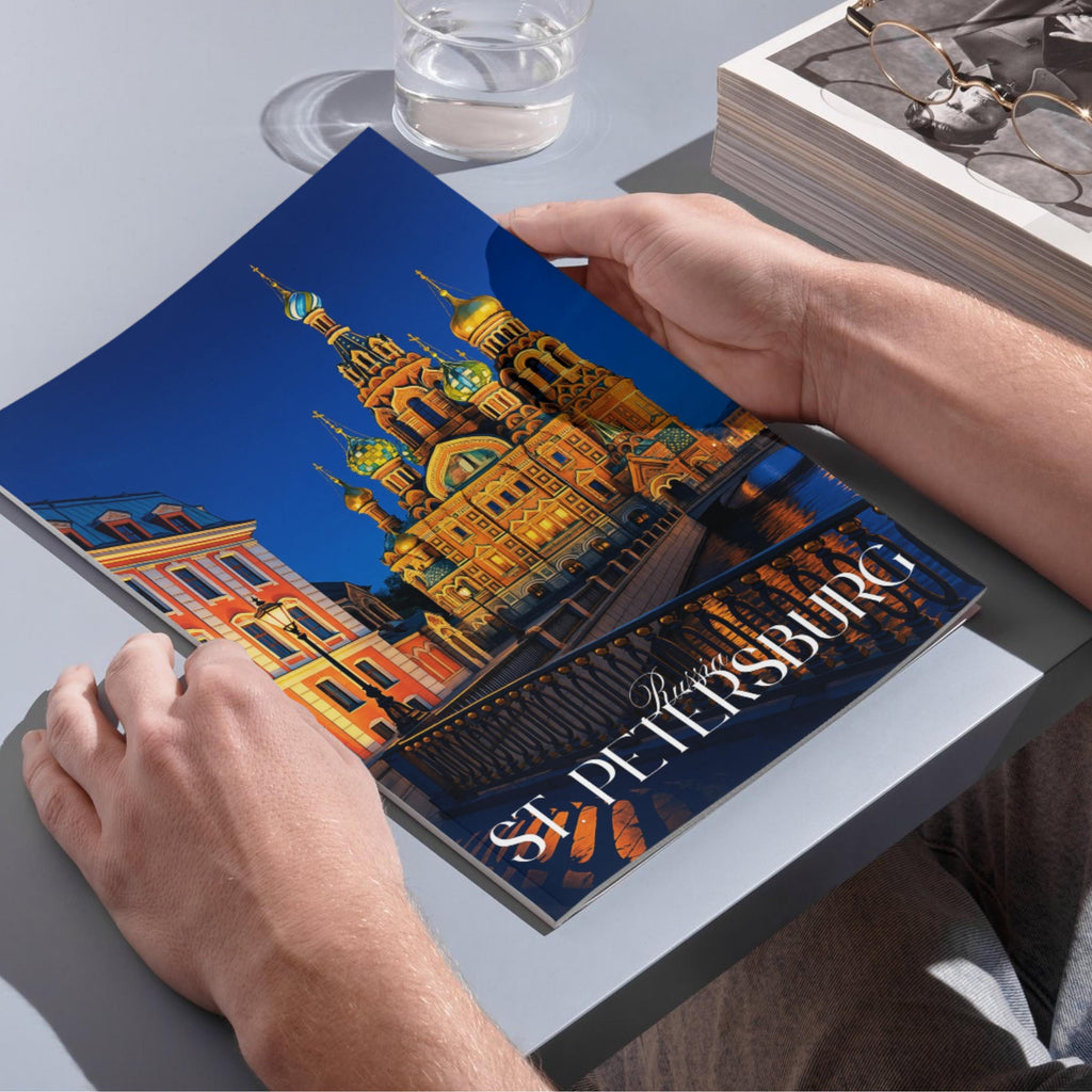 Affiche voyage - Saint Petersbourg, Russie, Europe, Cathédrale Saint-Sauveur - art moderne, impression, poster