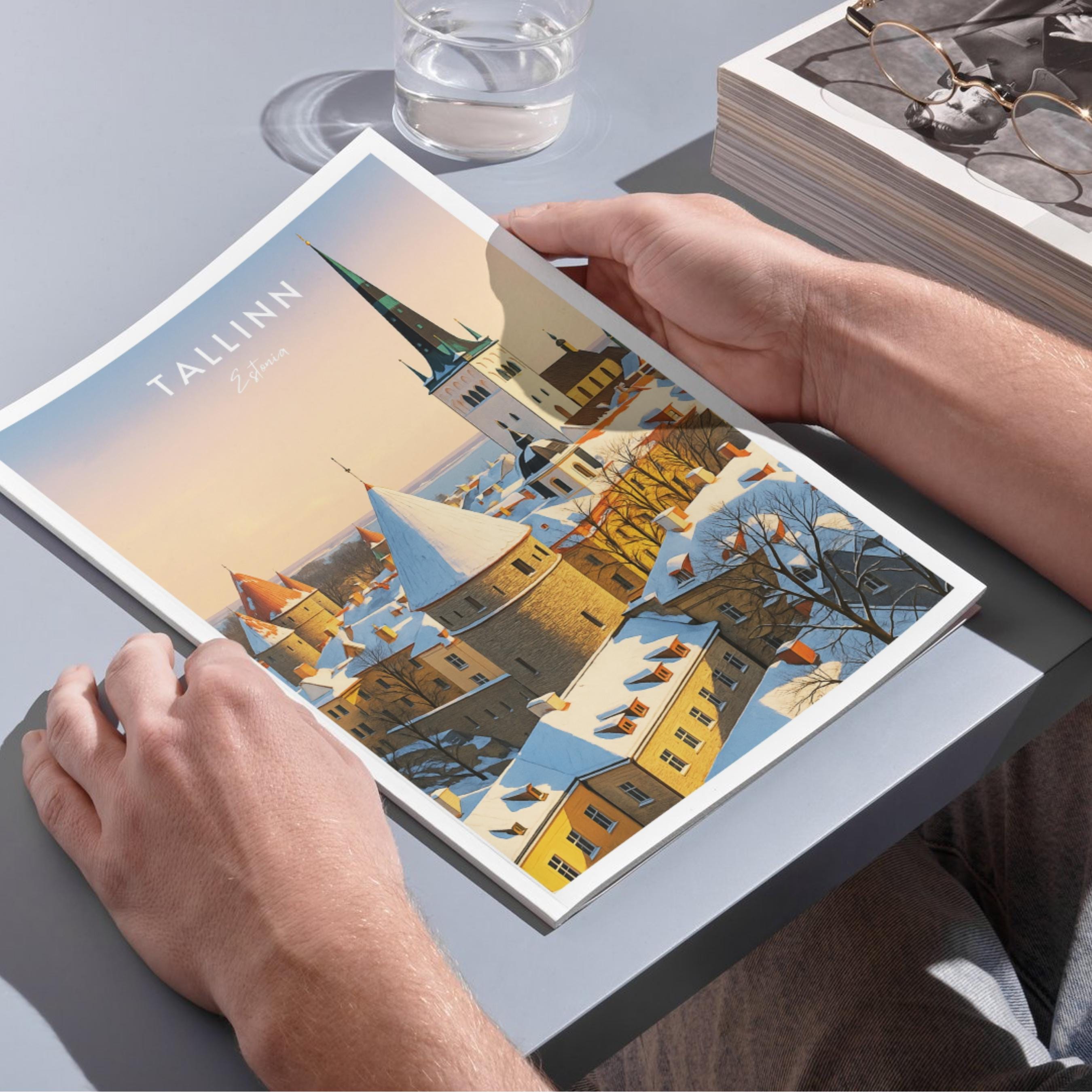 Affiche voyage - Tallinn, Estonie, Europe, Pays Baltes - art moderne, impression, poster
