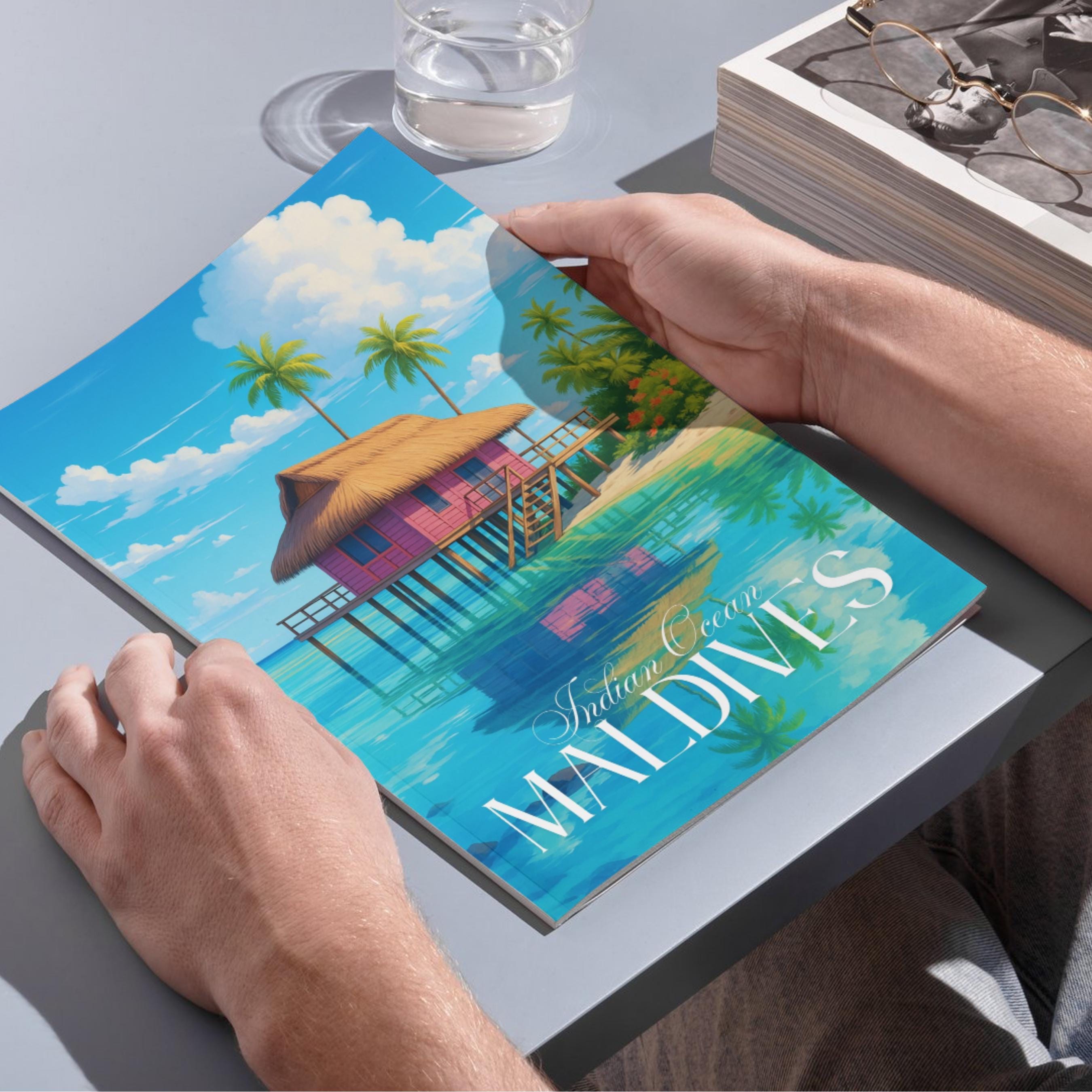 Affiche voyage - Maldives, Vaadhoo, Asie, Océan Indien - art moderne, impression, poster