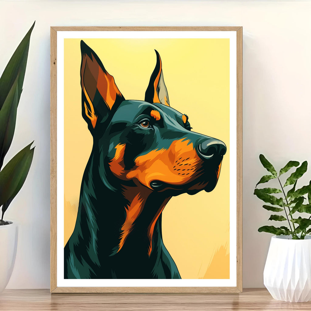 Affiche animaux - Dobermann, Chien, Canin, Animal Compagnie - art moderne, impression, poster