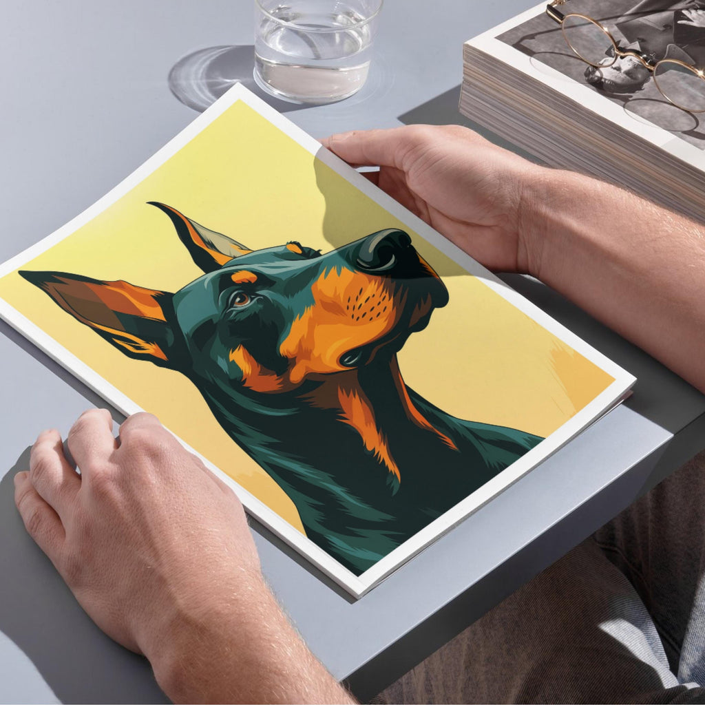 Affiche animaux - Dobermann, Chien, Canin, Animal Compagnie - art moderne, impression, poster