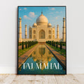 Affiche voyage -  Taj Mahal, Inde, Asie, Unesco - art moderne, impression, poster