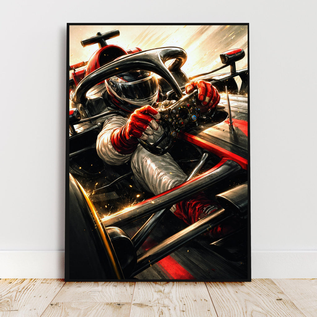 Affiche sport - Course Automobile, Formule 1, Pilote, Circuit - art moderne, impression, poster