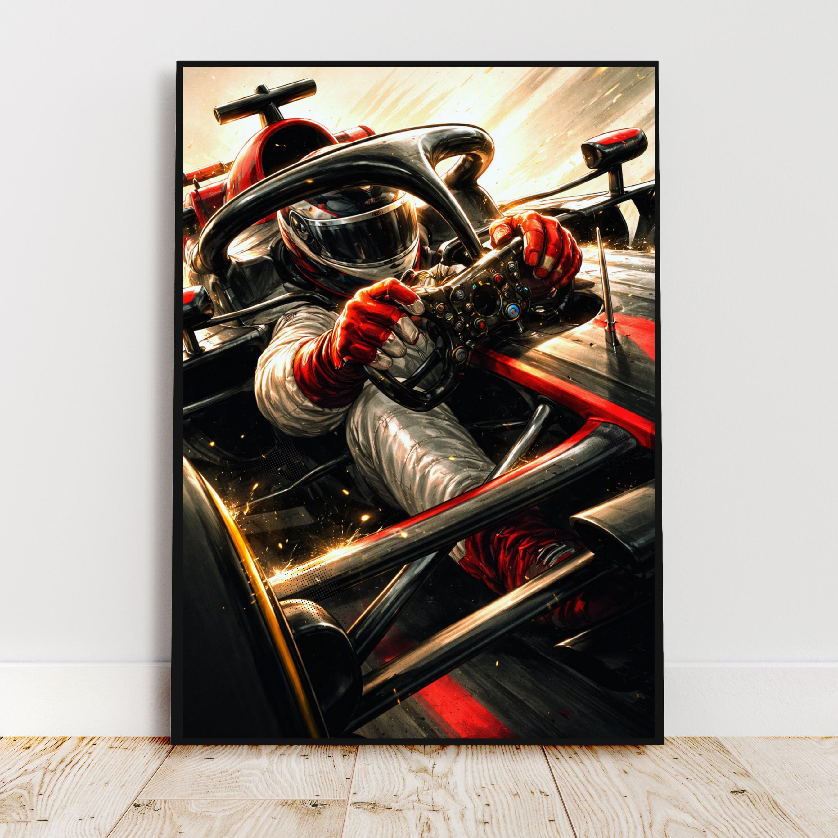 Affiche sport - Course Automobile, Formule 1, Pilote, Circuit - art moderne, impression, poster
