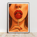 Affiche art - Femme, Glamour, Sexy, Sucette - art moderne, impression, poster