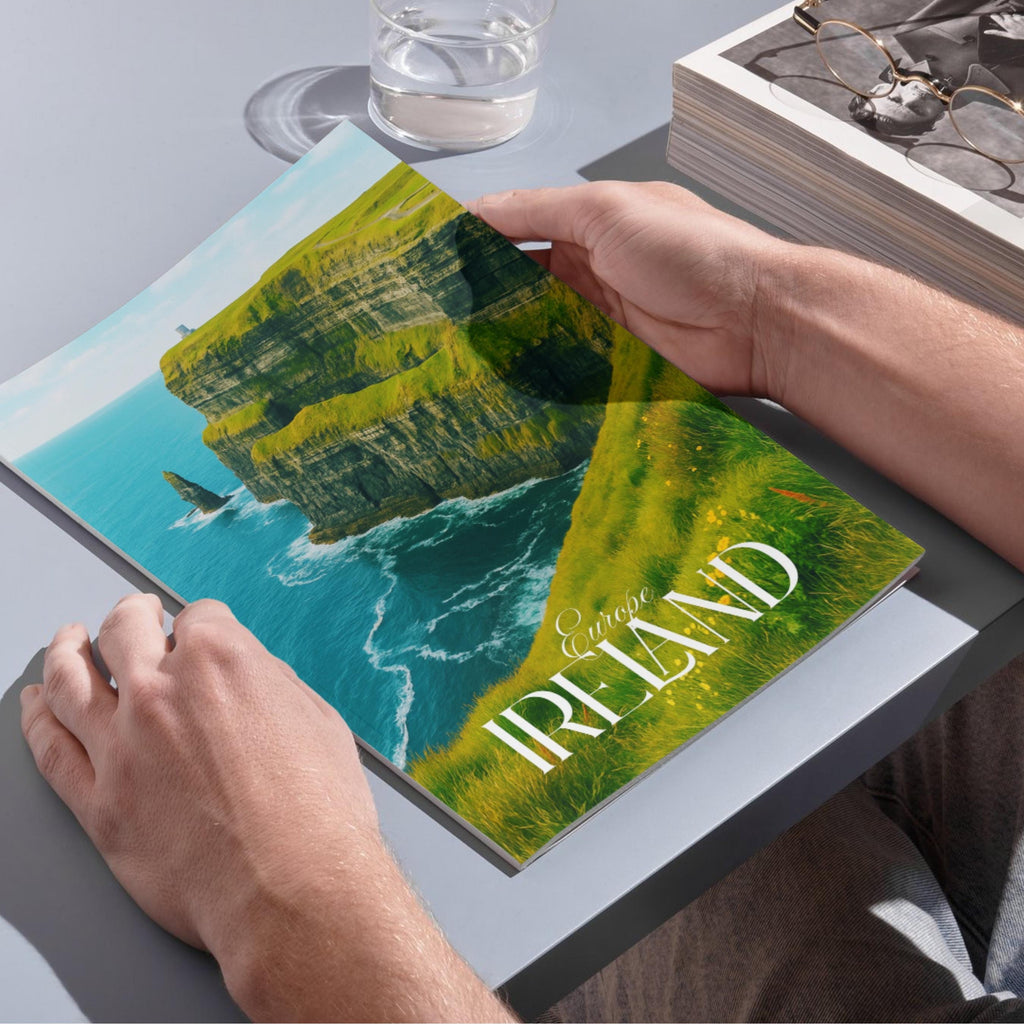 Affiche voyage - Irlande, Europe, Falaises de Moher, Océan Atlantique - art moderne, impression, poster
