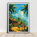 Affiche voyage - Guadeloupe, Outre-Mer, Antilles, Caraïbes - art moderne, impression, poster