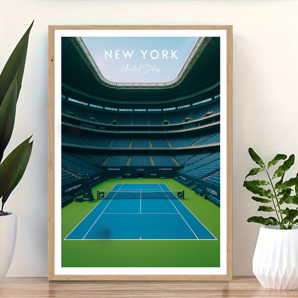 Affiche sport - Tennis, New York, USA, Grand Chelem - art moderne, impression, poster