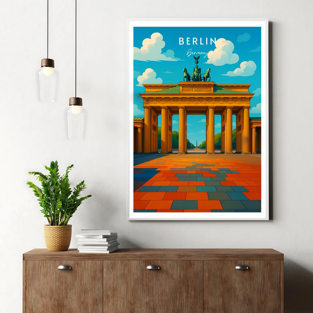 Affiche voyage - Berlin, Allemagne, Europe, Porte de Brandebourg - art moderne, impression, poster