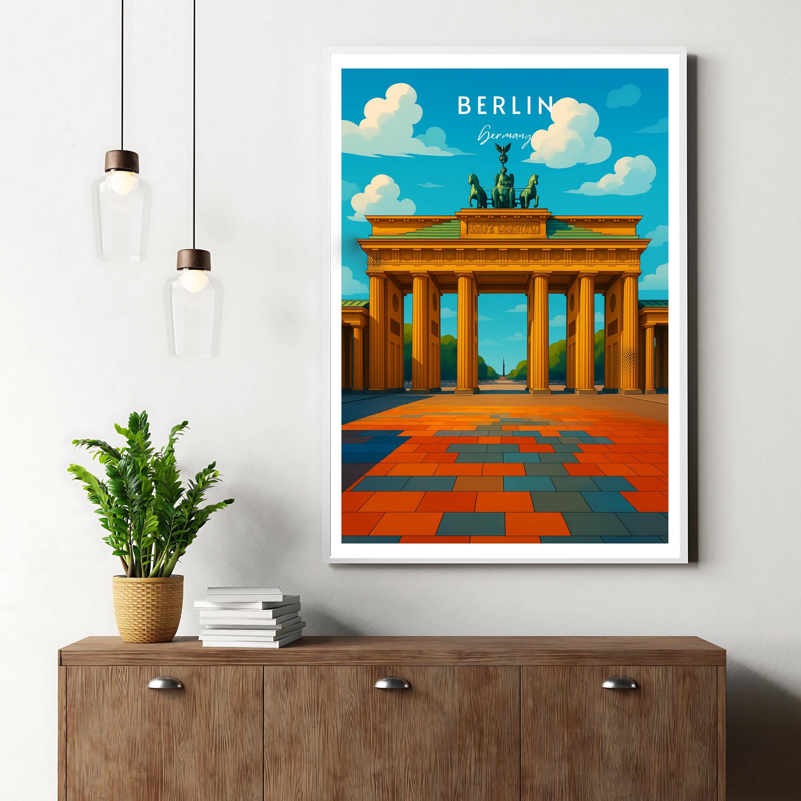 Affiche voyage - Berlin, Allemagne, Europe, Porte de Brandebourg - art moderne, impression, poster