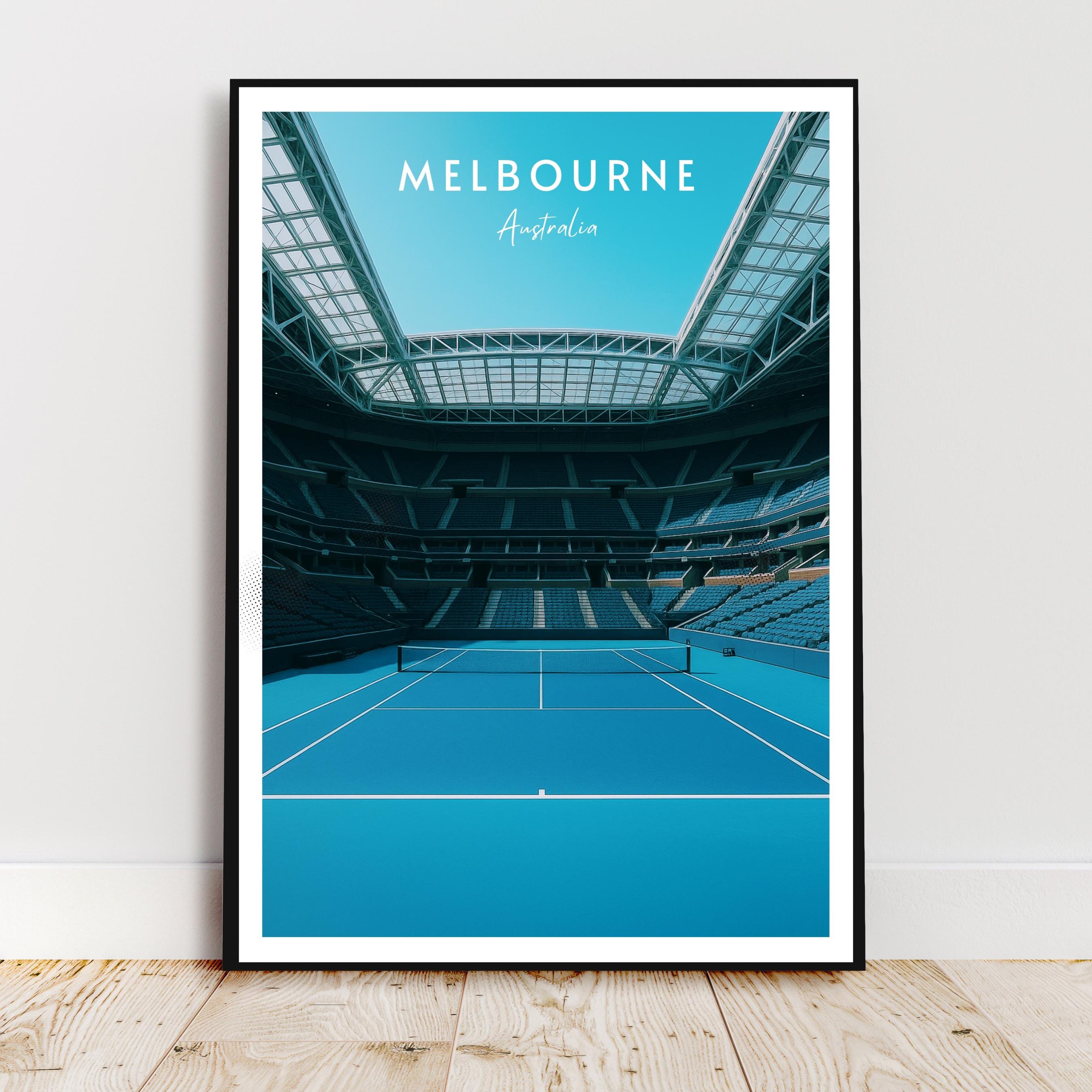 Affiche sport - Tennis, Melbourne, Australie, Grand Chelem - art moderne, impression, poster