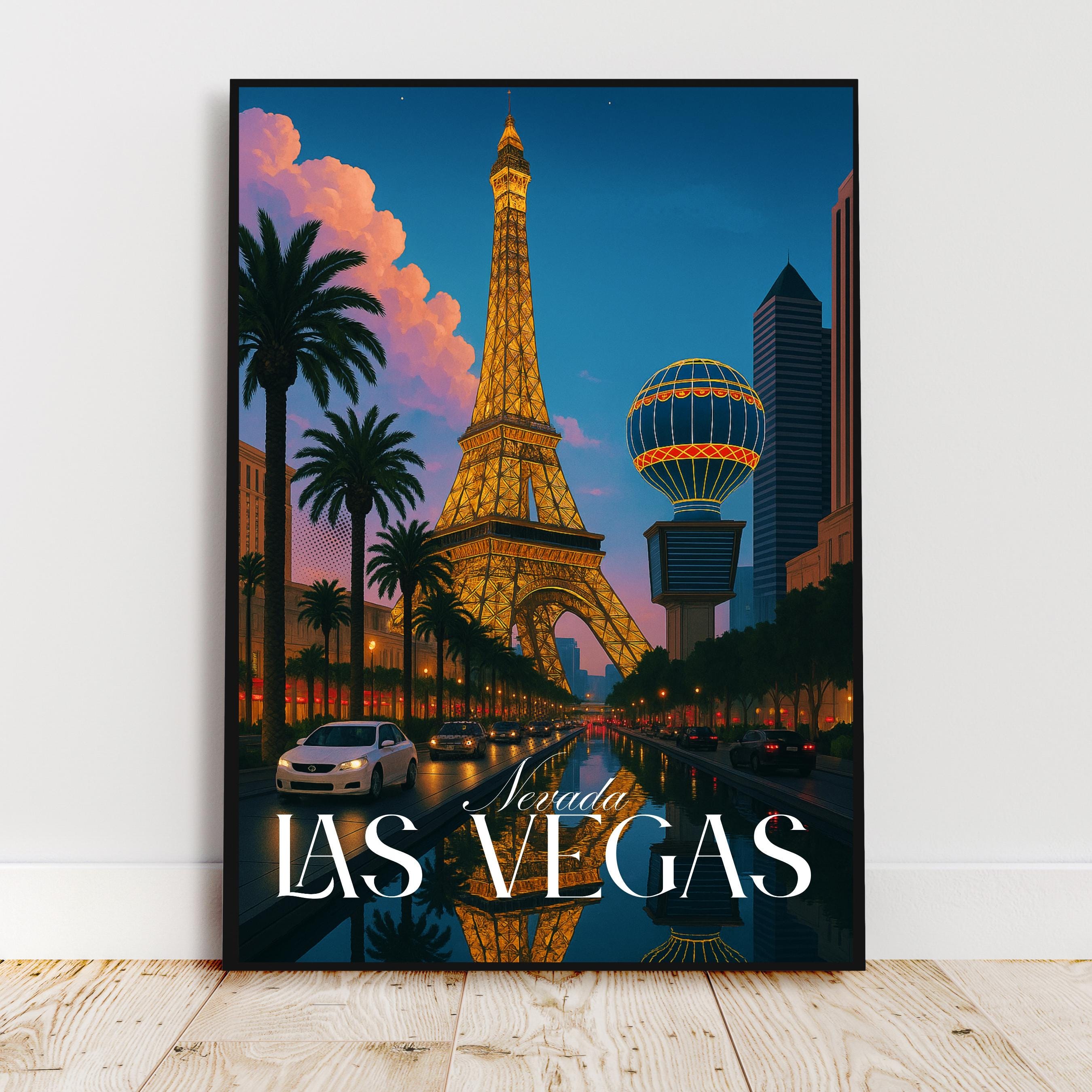 Affiche voyage - Las Vegas, Nevada, USA, Strip - art moderne, impression, poster