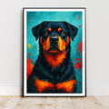 Affiche animaux - Rottweiler, Chien, Animal, Portrait - art moderne, impression, poster