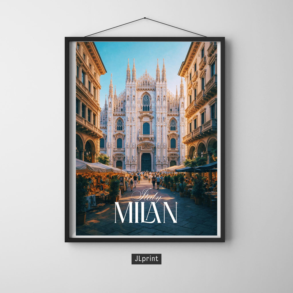 Affiche voyage - Milan, Lombardie, Italie, Dôme de Milan - art moderne, impression, poster