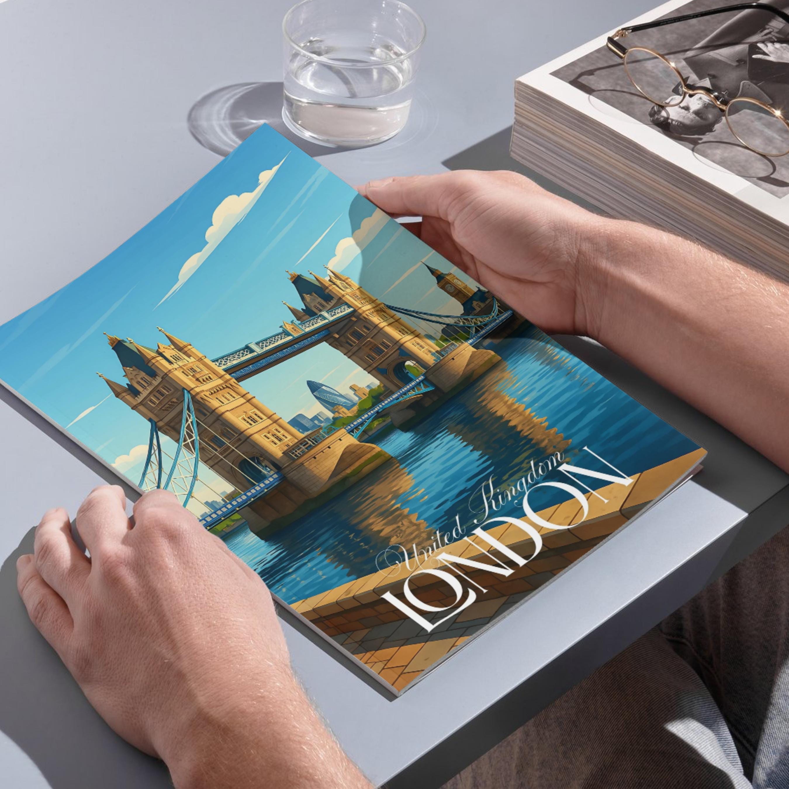 Affiche voyage - Londres, Angleterre, Royaume Uni, Tower Bridge - art moderne, impression, poster