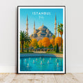 Affiche voyage - Istanbul, Turquie, Asie, Mosquée Bleue - art moderne, impression, poster