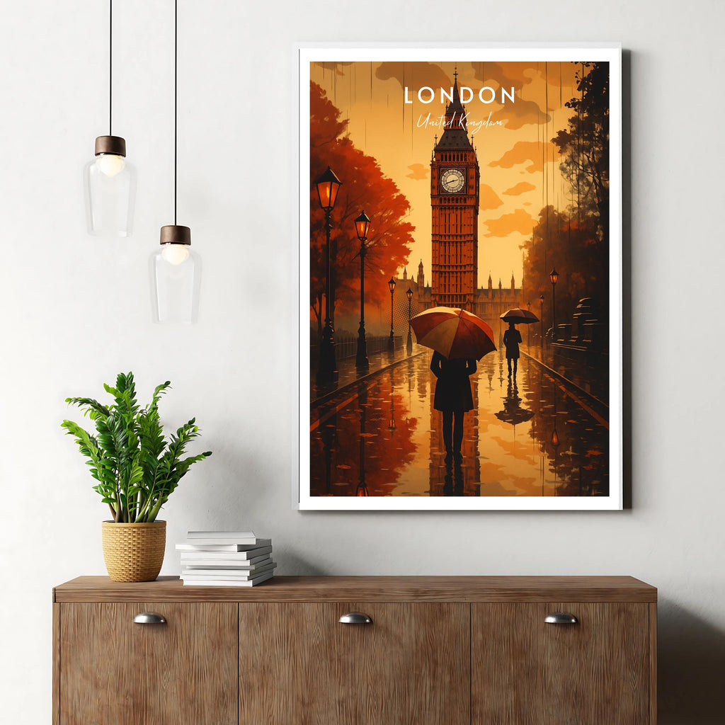 Affiche voyage - Londres, Angleterre, Royaume Uni, Big Ben - art moderne, impression, poster