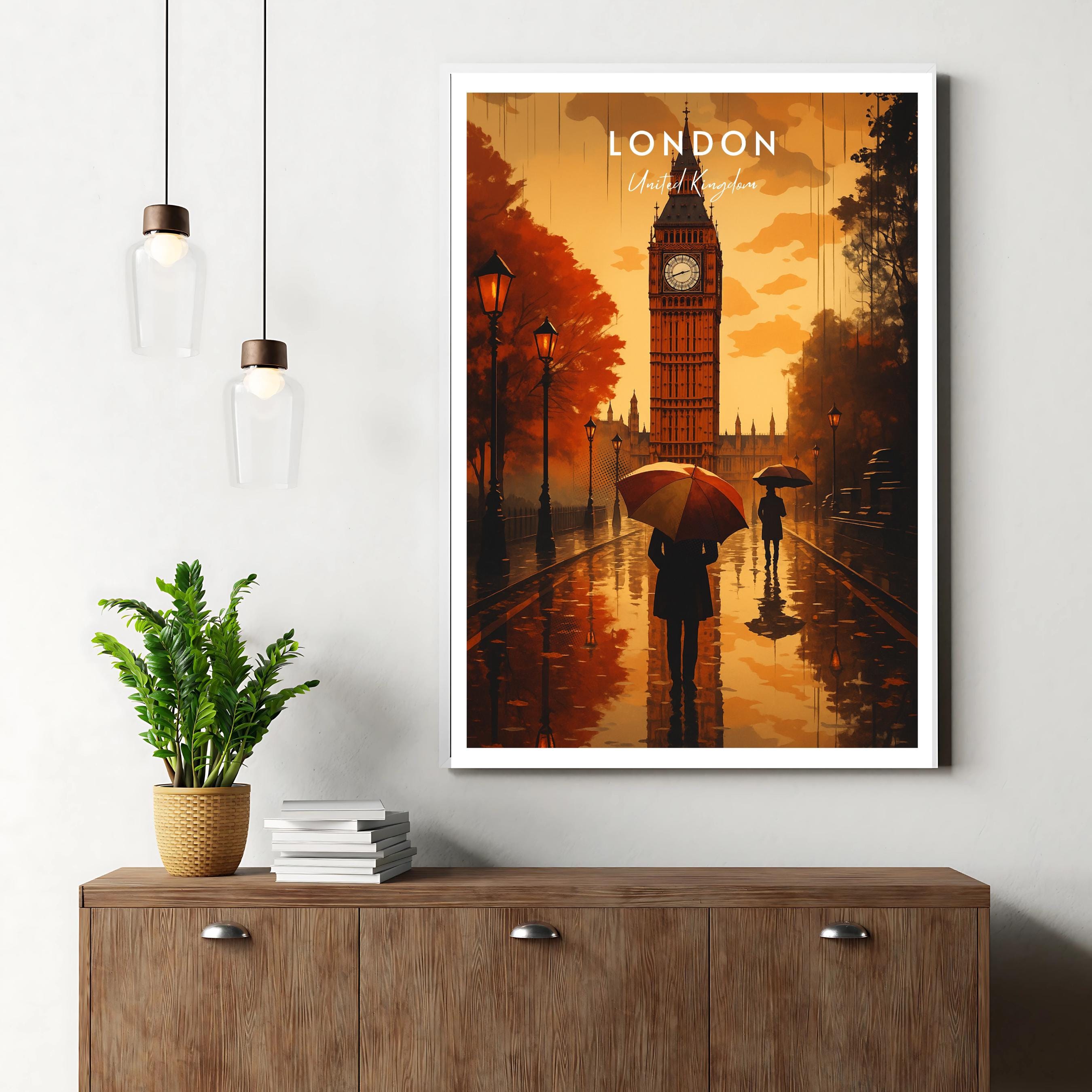 Affiche voyage - Londres, Angleterre, Royaume Uni, Big Ben - art moderne, impression, poster