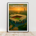 Affiche sport - Football, Manchester, Angleterre, Stade Old Trafford - art moderne, impression, poster