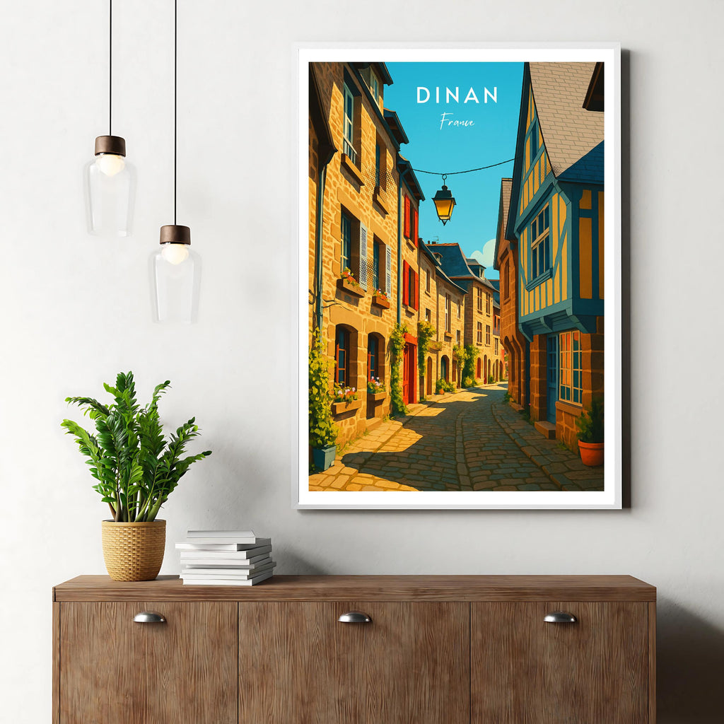 Affiche voyage - Dinan, Bretagne, France, Vielle Ville - moderne, impression, poster