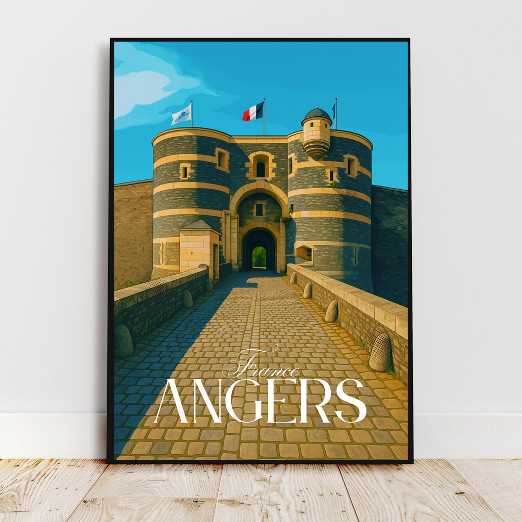 Affiche voyage - Angers, Pays de la Loire, France, Château - art moderne, impression, poster