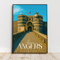 Affiche voyage - Angers, Pays de la Loire, France, Château - art moderne, impression, poster