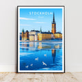 Affiche voyage - Stockholm, Suède, Scandinavie, Europe - art moderne, impression, poster
