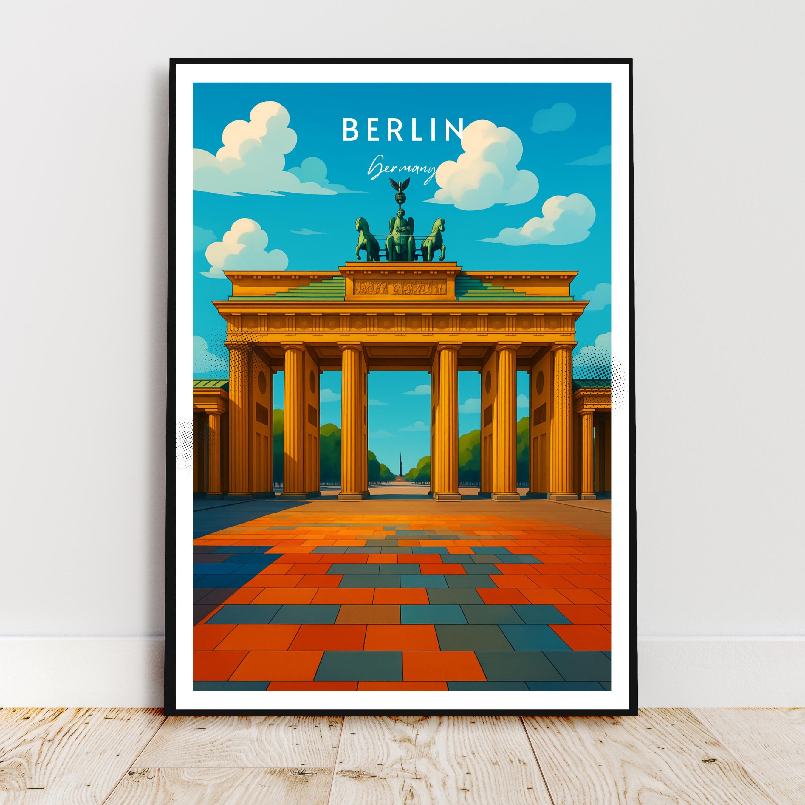 Affiche voyage - Berlin, Allemagne, Europe, Porte de Brandebourg - art moderne, impression, poster
