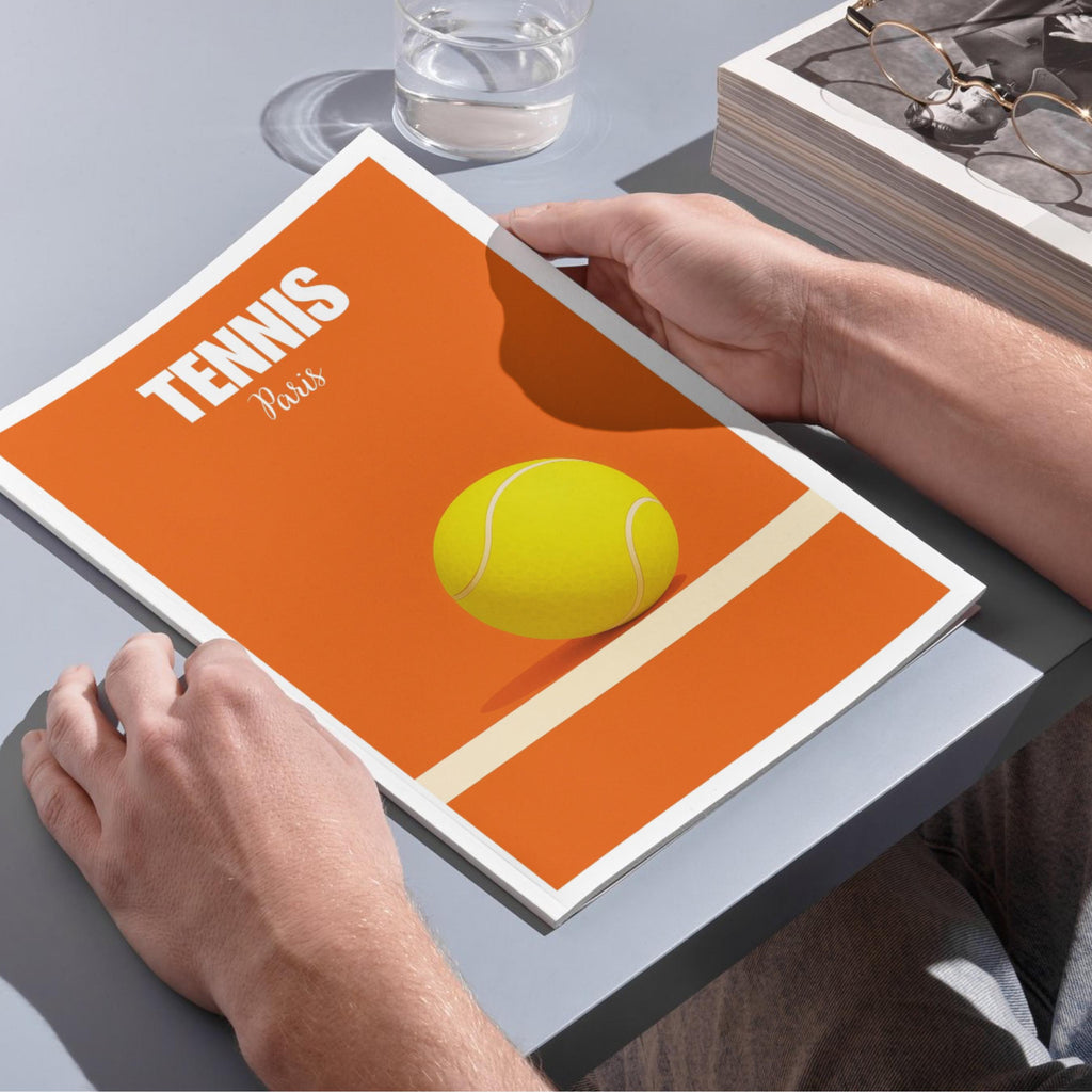 Affiche sport - Tennis, Paris, Balle, Grand Chelem - moderne, impression, poster