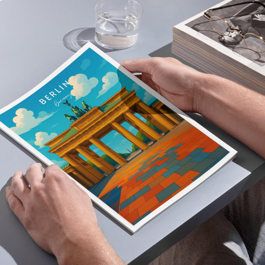Affiche voyage - Berlin, Allemagne, Europe, Porte de Brandebourg - art moderne, impression, poster