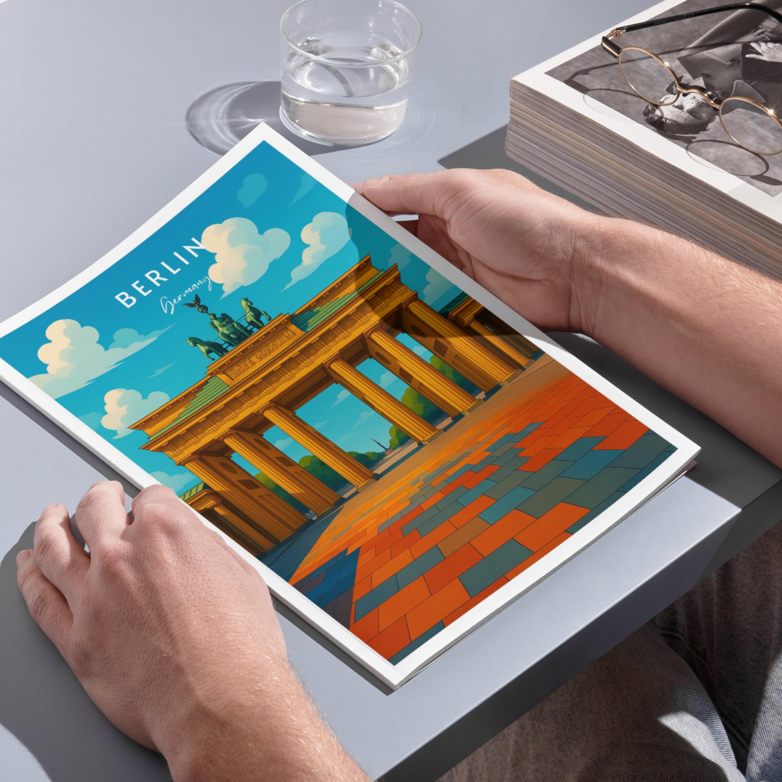 Affiche voyage - Berlin, Allemagne, Europe, Porte de Brandebourg - art moderne, impression, poster