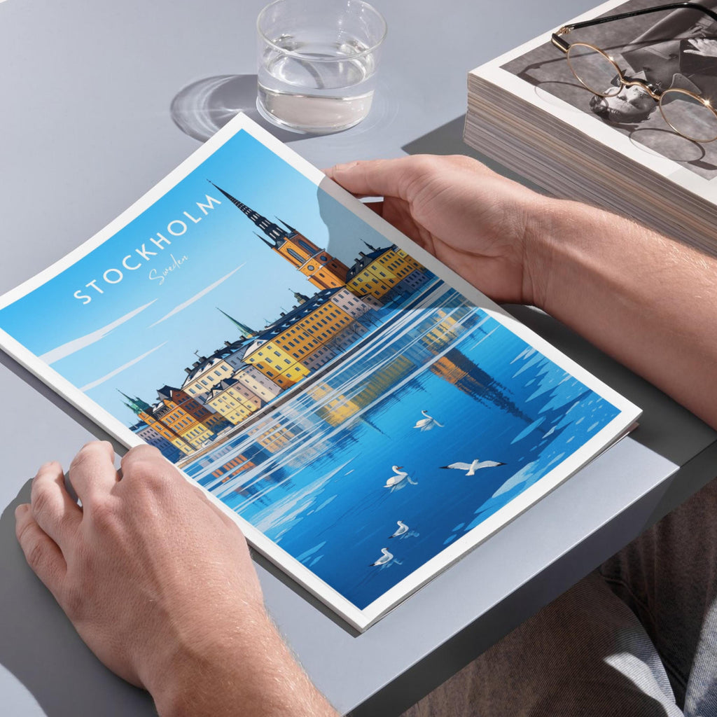 Affiche voyage - Stockholm, Suède, Scandinavie, Europe - art moderne, impression, poster