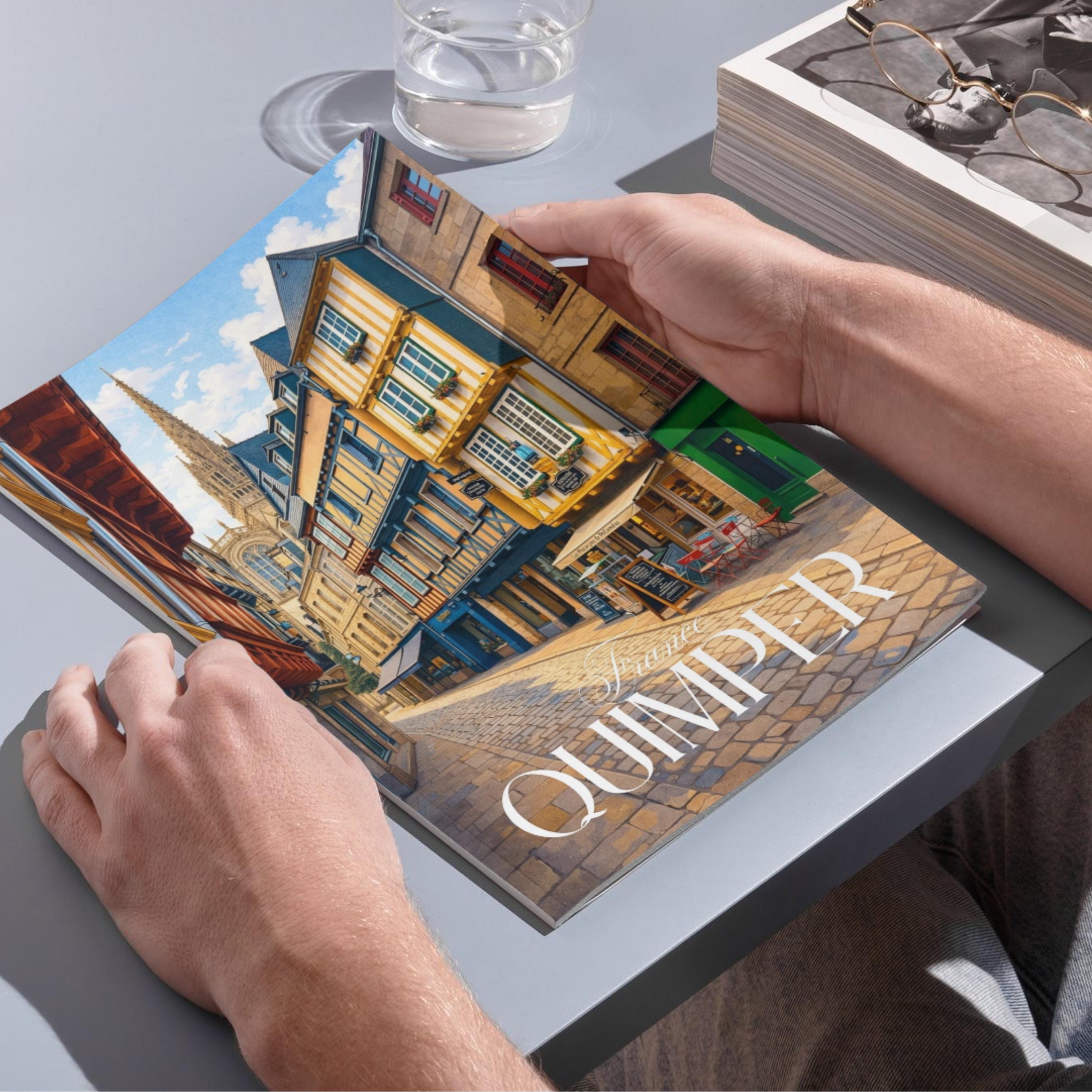 Affiche voyage - Quimper, Bretagne, France, Vielle Ville - art moderne, impression, poster