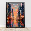 Affiche voyage - Tokyo, Japon, Asie, Rue Animée - art moderne, impression, poster