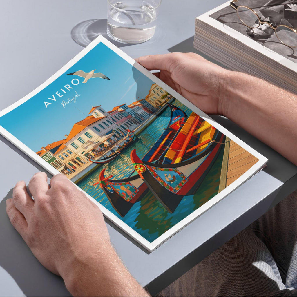 Affiche voyage - Aveiro, Portugal, Europe, Moliceiros - moderne, impression, poster