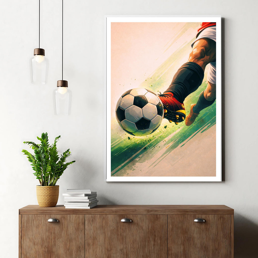 Affiche sport - Football, Foot, Ballon, Match - art moderne, impression, poster