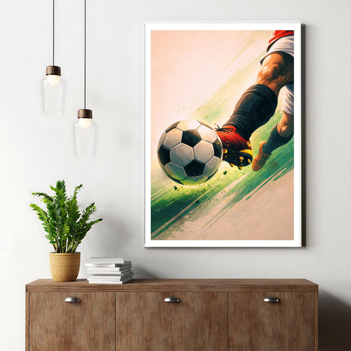 Affiche sport - Football, Foot, Ballon, Match - art moderne, impression, poster