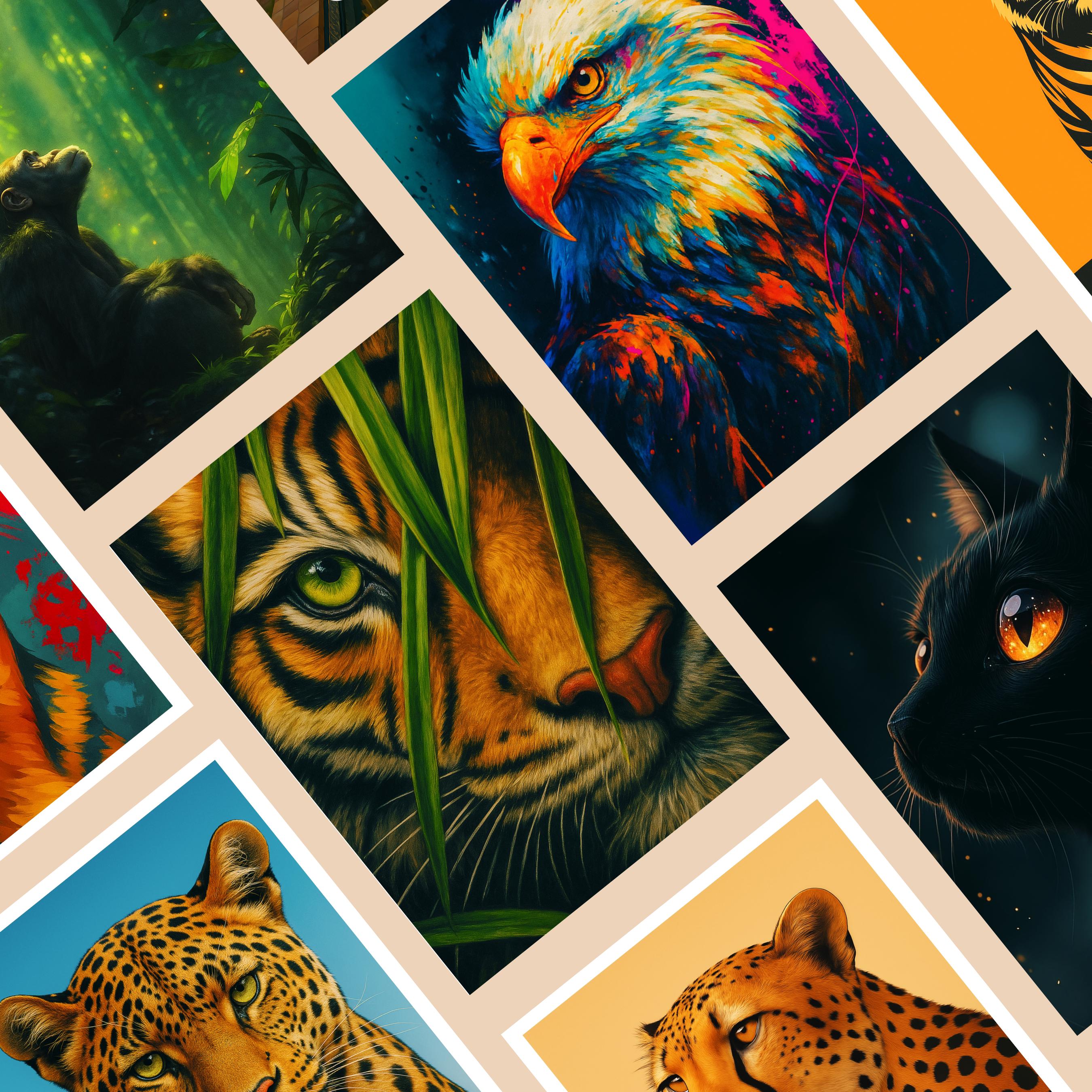 Affiche animaux - Tigre, Félin, Jungle, Animal Sauvage - art moderne, impression, poster