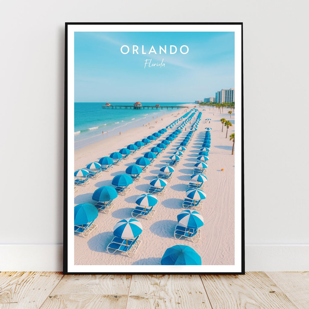 Affiche voyage - Orlando, Floride, USA, Amerique - art moderne, impression, poster