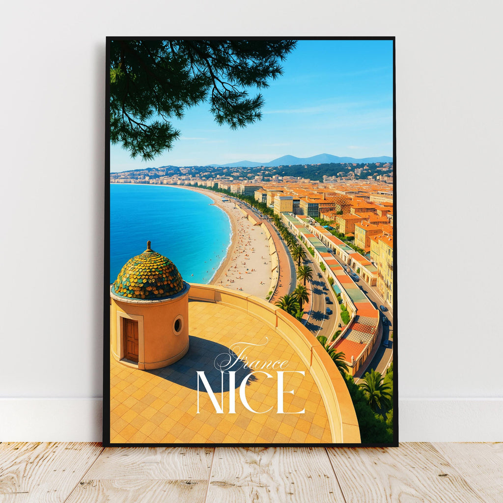 Affiche voyage - Nice, Côte d’Azur, France, Promenade des Anglais - art moderne, impression, poster